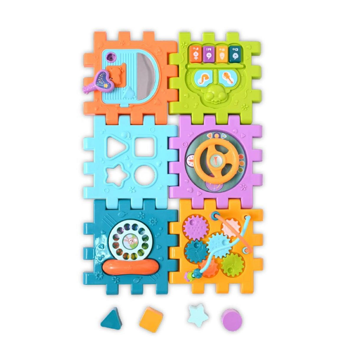SORTIERSPIEL Steckspielwürfel 6 Face bunt 10 Teile, Melodien, Activity-Cube, Motorikspielzeug, ab 18 Monate - Multicolor, Kunststoff (18/26/18cm) - Lorelli