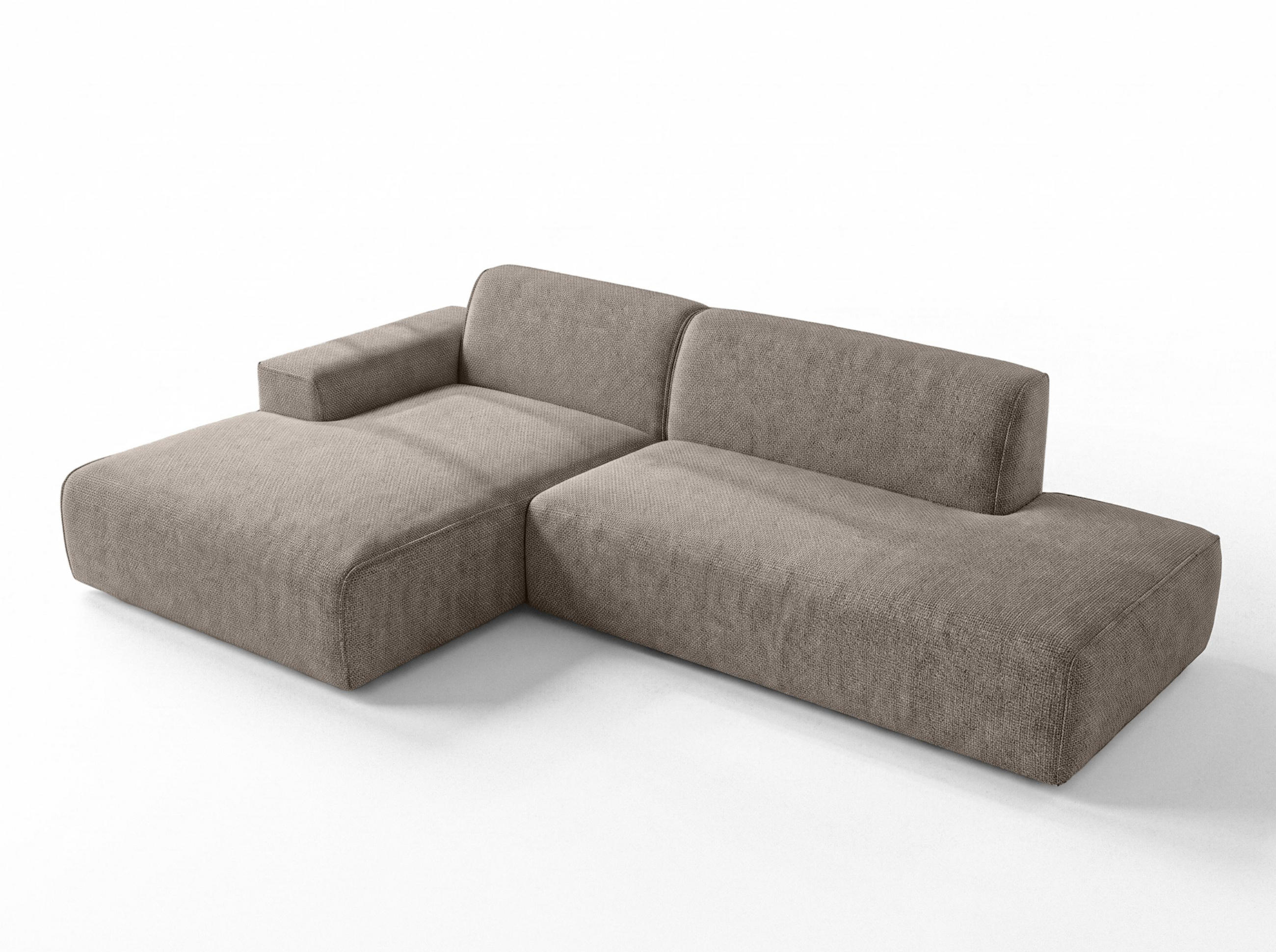 ECKSOFA L Form Didim Duo Braun 288/162/80 cm – stilvolle kleine Eckcouch Links - Schwarz/Braun, Kunststoff/Textil (288/162cm) - AX Living