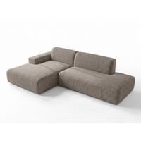 ECKSOFA L Form Didim Duo Braun 288/162/80 cm – stilvolle kleine Eckcouch Links - Schwarz/Braun, Kunststoff/Textil (288/162cm) - AX Living