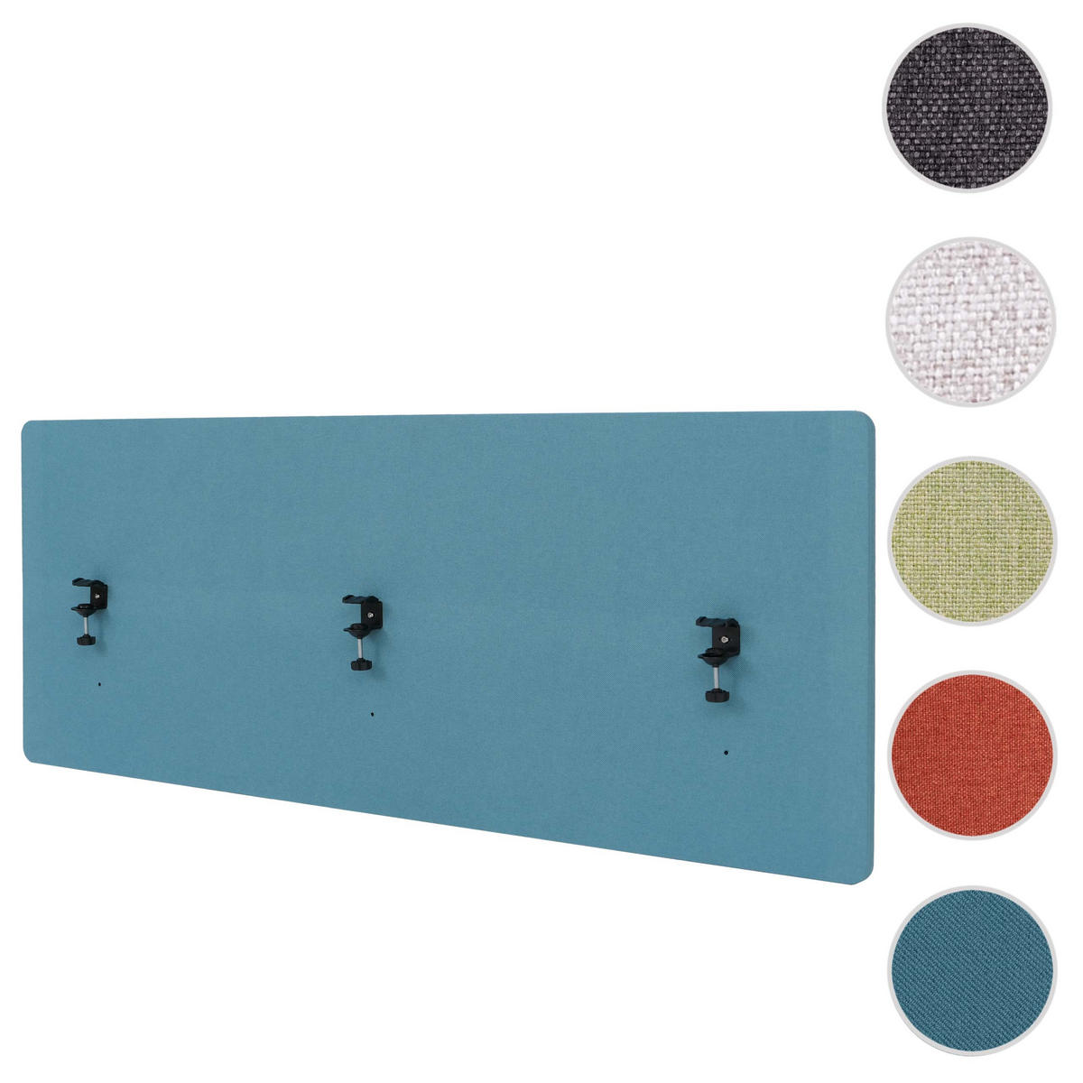 AKUSTICKÁ STOLNÍ PŘÍČKA Tyrkysová - tyrkysová, textil (160/60/2cm) - MCW