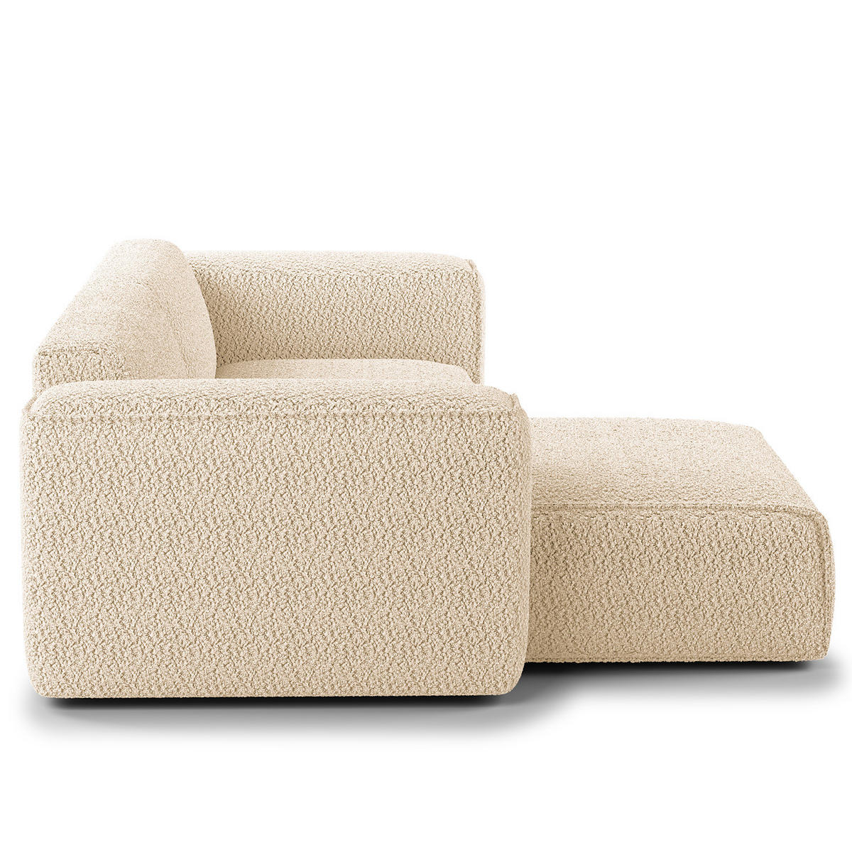 1,5-SITZER ECKSOFA mit Longchair - Beige/Schwarz, Kunststoff/Textil (260/173cm) - home24