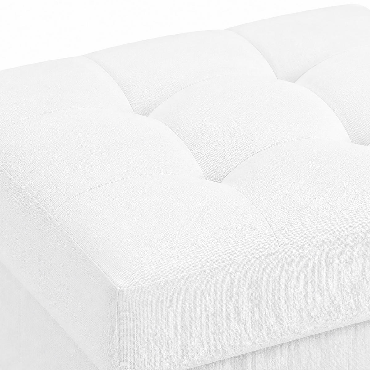 TABURE Bijela s prostorom za pohranu - bijela, drvni materijal/tekstil (38/38/38cm) - Relaxdays
