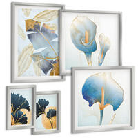 BILDER SET 5er Set - 50x50 cm & 20x30 cm & 40x60 cm Silberner Rahmen - Zitronenweinporträt Kahlo - Silberfarben, Kunststoff (40/60cm) - TULUP