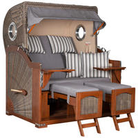 STRANDKORB XXL Düne Grande 2,5 Sitzer - Braun/Grau, Metall (142/170/95cm) - Mr. Deko