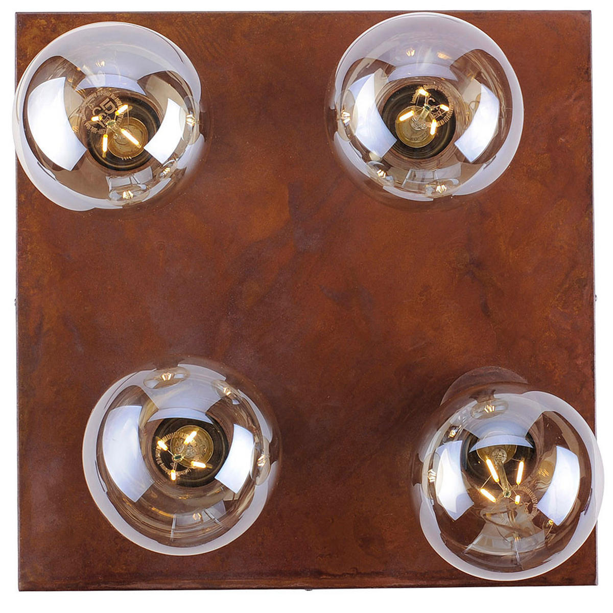 DECKENLEUCHTE Metall Rostfarben Quadratisch - Braun, Metall (40/40/11cm)