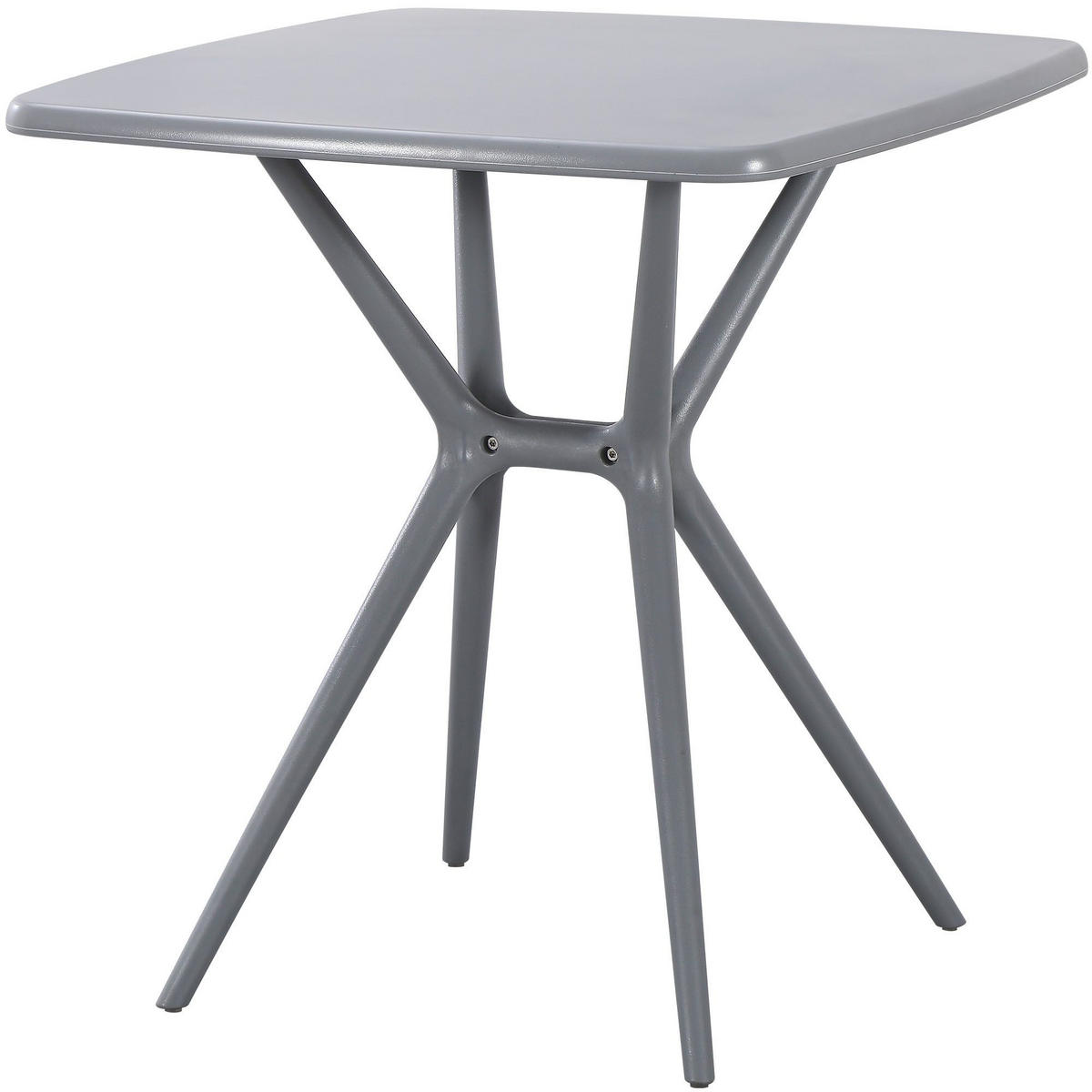 GARTENMÖBEL-SET Klara 4 Stühle 190x190x82cm Kunststoff Grau Balkonset - Grau, Kunststoff - DELUKE