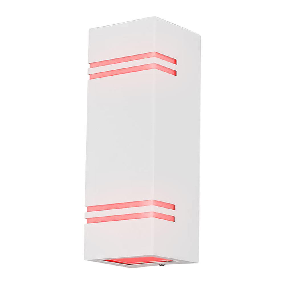 RGB LED AUSSEN-WANDLEUCHTE Aluminium Weiß - Weiß, Metall (8.7/25/8.5cm)