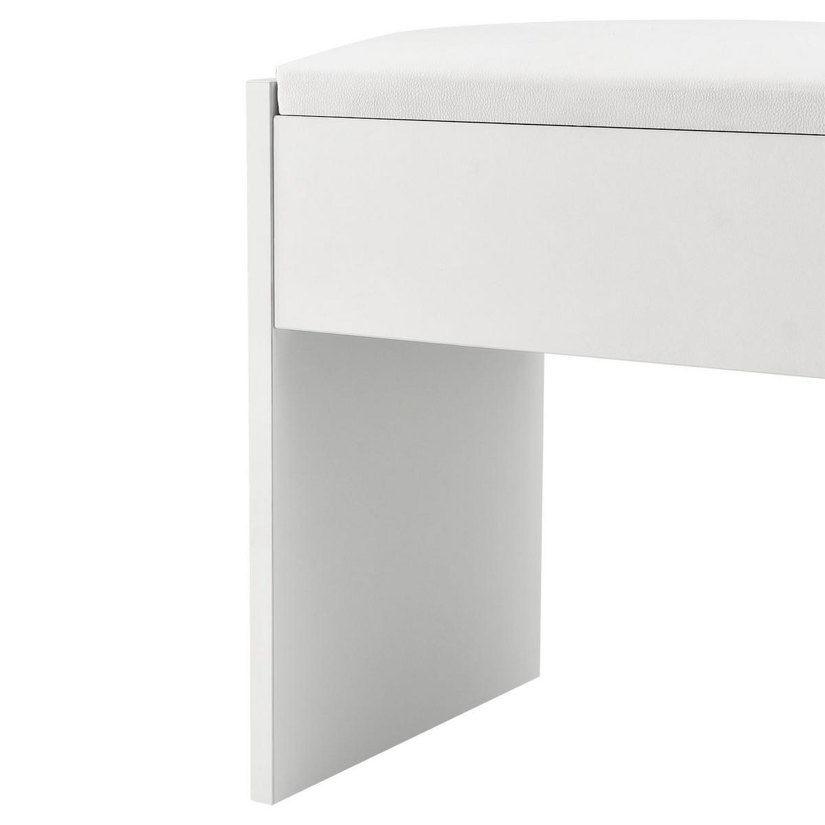 HOCKER Melly weiß mit Sitzkissen ideal für Schminktisch - Weiß, Textil (40/43/30cm) - Juskys