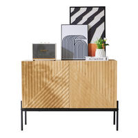 SIDEBOARD mit Metallrahmen und verstellbaren Einlegeböden, 100/40/75 cm, Natur - Naturfarben, Holzwerkstoff (100/75/40cm) - Redom