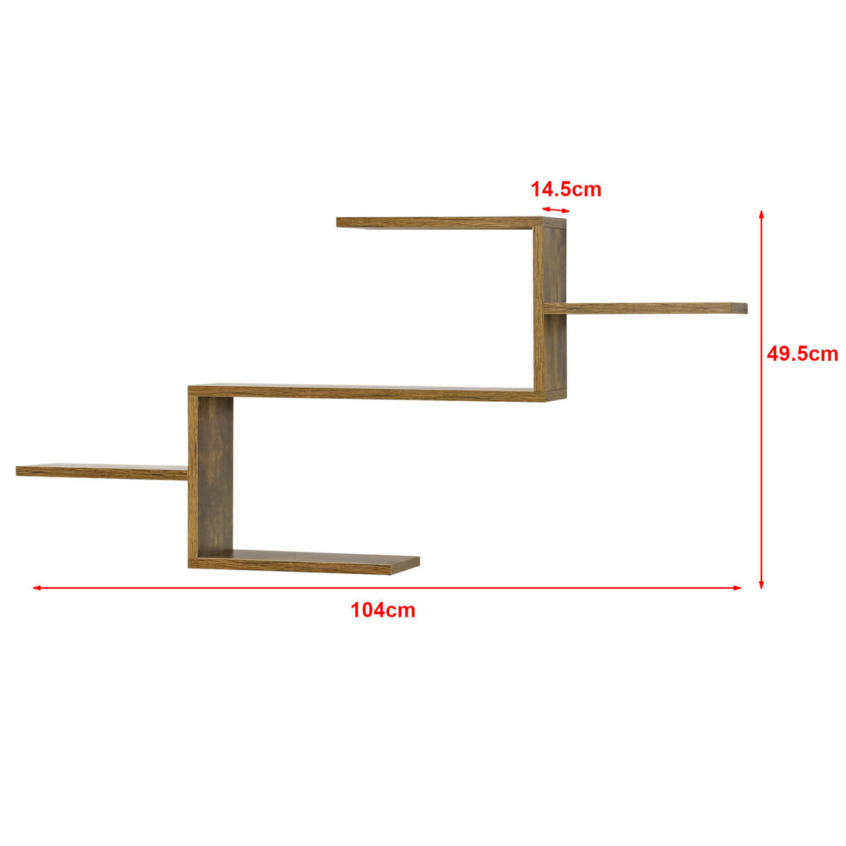 WANDREGAL Flekkefjord - Dunkelbraun, Holzwerkstoff (104/49.5/14.5cm) - [en.casa]