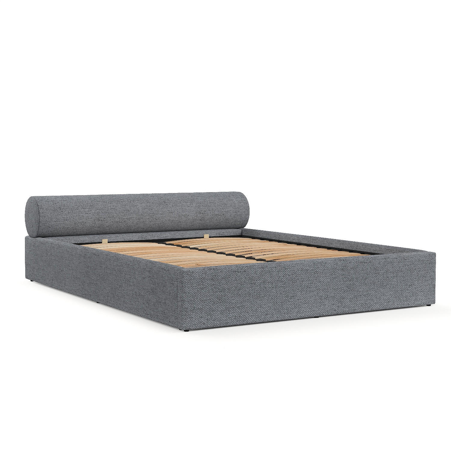 POLSTERBETT Solvo mit Stauraum 160/200 cm Grau im Neve Stoff - Schwarz/Naturfarben, Holz/Holzwerkstoff (160/200cm) - AltaBeds