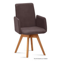 ARMLEHNSTUHL drehbar (4er-Set) Donny 52x92x60 Eiche geölt/Braun - Eichefarben/Braun, Kunststoff (60/92/52cm) - 58aufmkessel