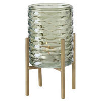 TEELICHTHALTER Bolito Ø 8 cm - Grün, Glas (16cm) - Boltze Home