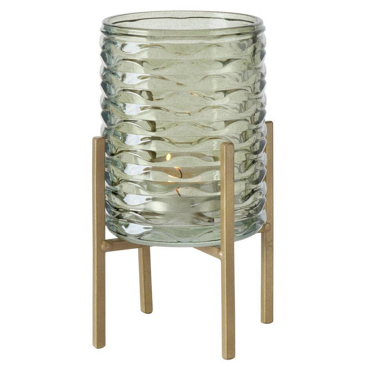 TEELICHTHALTER Bolito Ø 8 cm - Grün, Glas (16cm) - Boltze Home