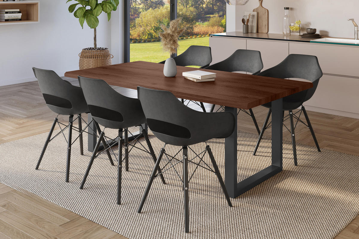 ESSTISCH JULIUS U - Nussbaumfarben, Holz (100/240/77cm) - SAM