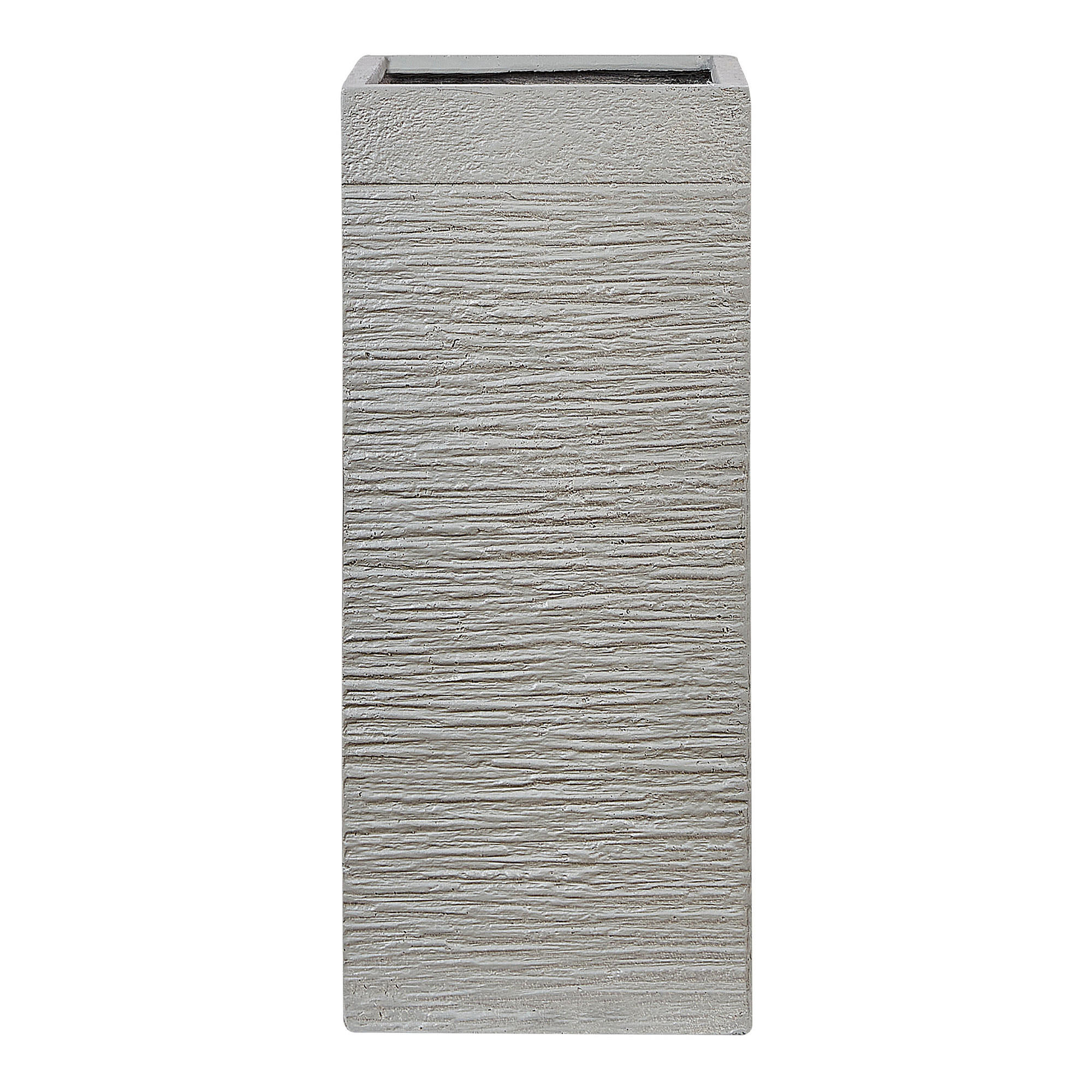 BLUMENTOPF taupe quadratisch 26/26/60 cm Dion - Beige, Naturmaterialien (60cm) - Beliani