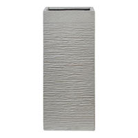 BLUMENTOPF taupe quadratisch 26/26/60 cm Dion - Beige, Naturmaterialien (60cm) - Beliani