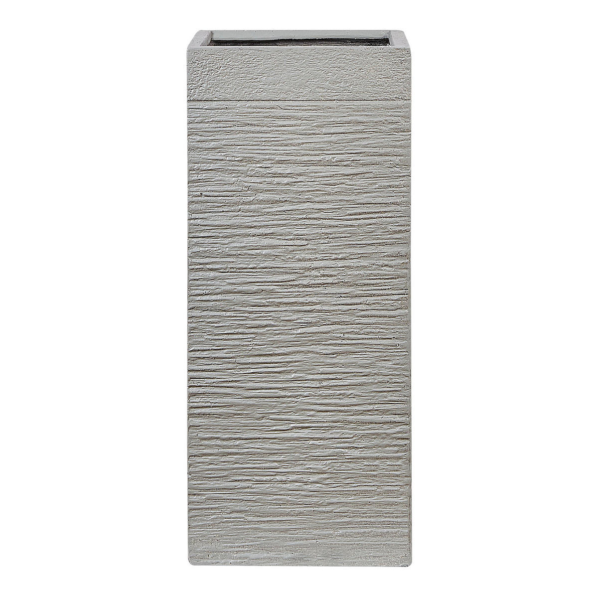 BLUMENTOPF taupe quadratisch 26/26/60 cm Dion - Beige, Naturmaterialien (60cm) - Beliani