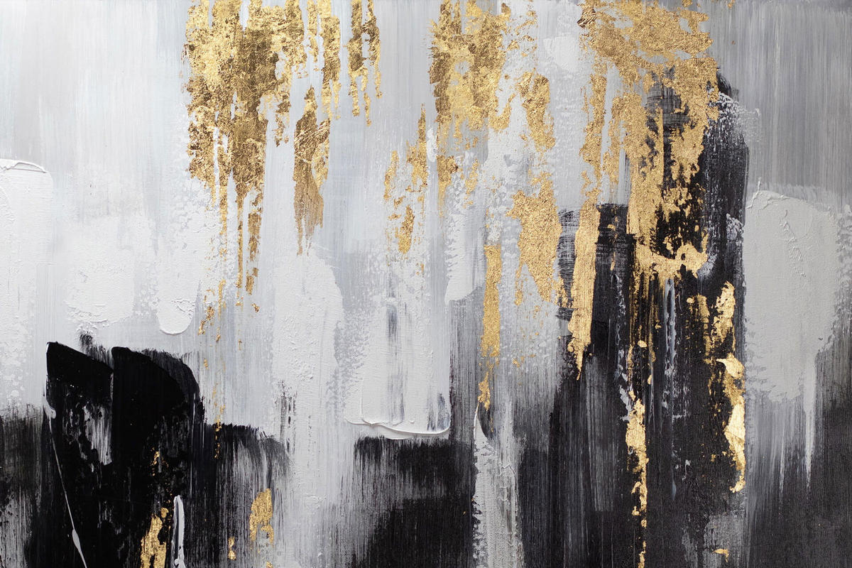 ÖLGEMÄLDE 120/80 cm - Schwarz, Holz/Textil (2.4/80cm) - KUNSTLOFT