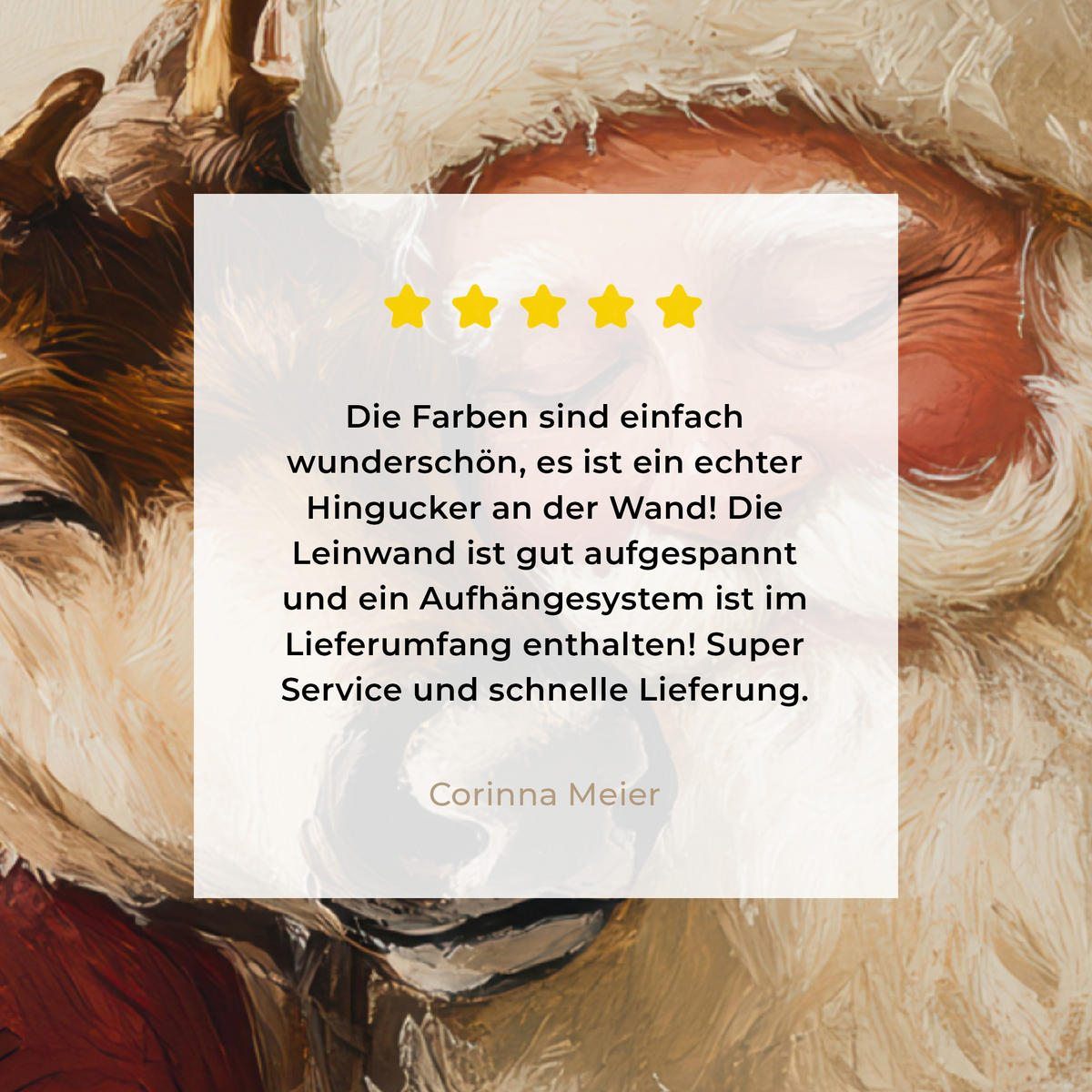 LEINWANDBILD Weihnachtsmann - Rentier - Weihnachten 30x40 cm - Rotbraun, Textil (30/40cm) - MuchoWow