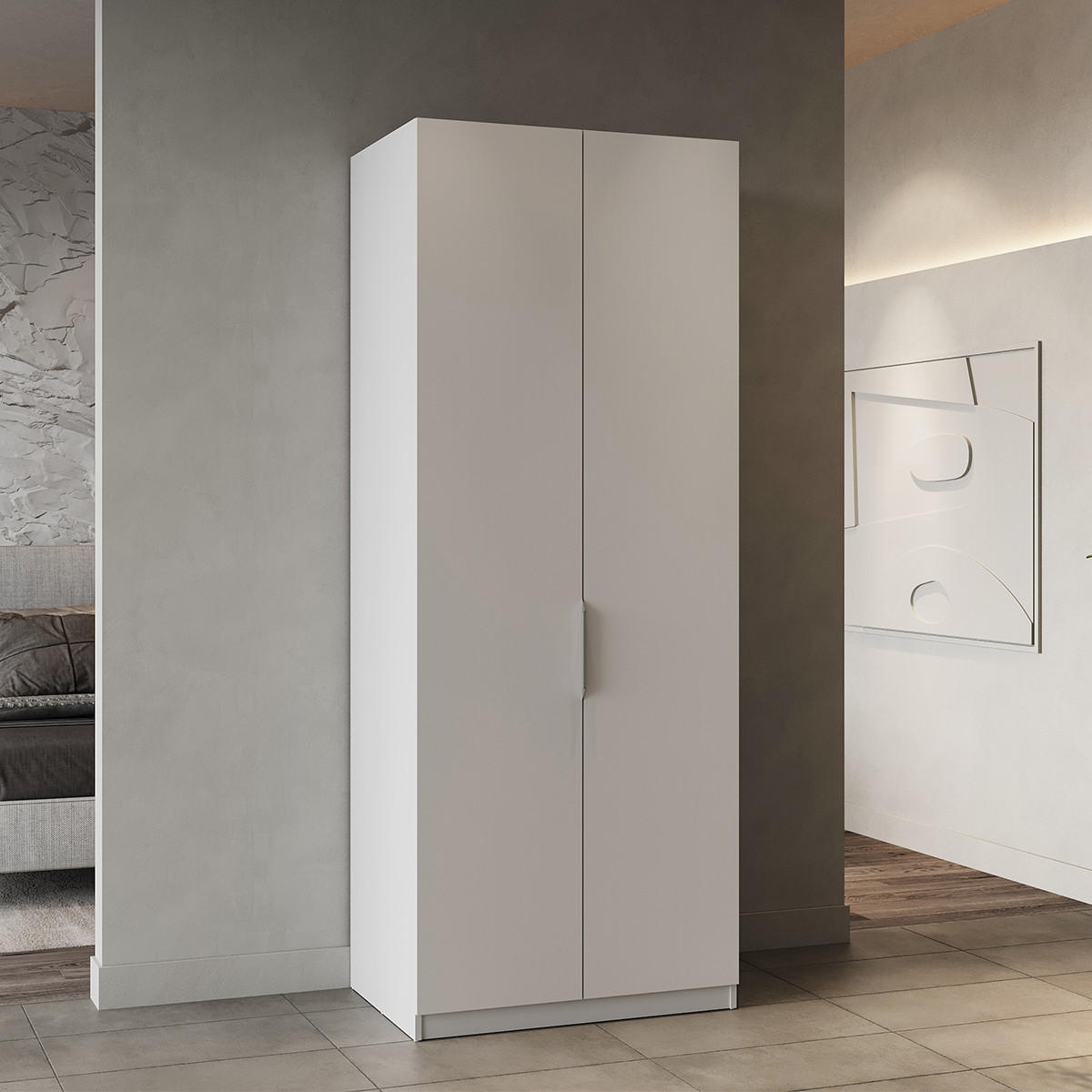 SCHRANK, 2 Türen - GHOST - Weiß - 79,4 x 203 x 51,1 cm - Weiß, Holz (79/203/51cm) - Demeyere