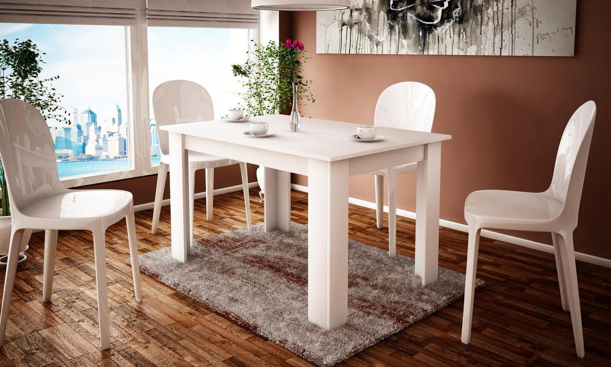 TISCH Kongo Weiß 120/80/75 cm Schlichte - Weiß, Holzwerkstoff (80/120/75cm) - Matkam Möbel