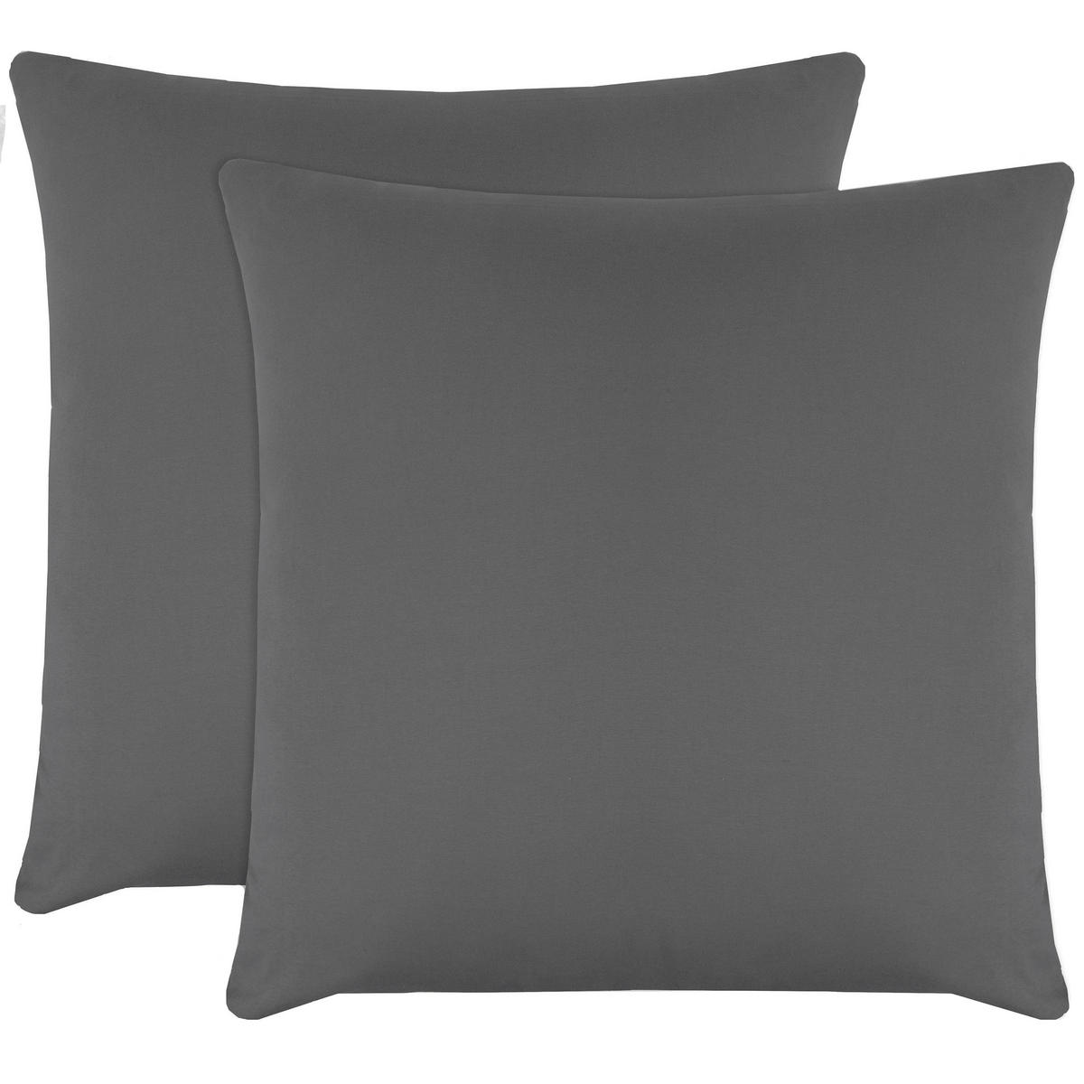 KISSENBEZUG, 2er-Set, 80x80 cm, 100% Baumwolle, Grau - Anthrazit, Textil (80/80cm) - Zollner