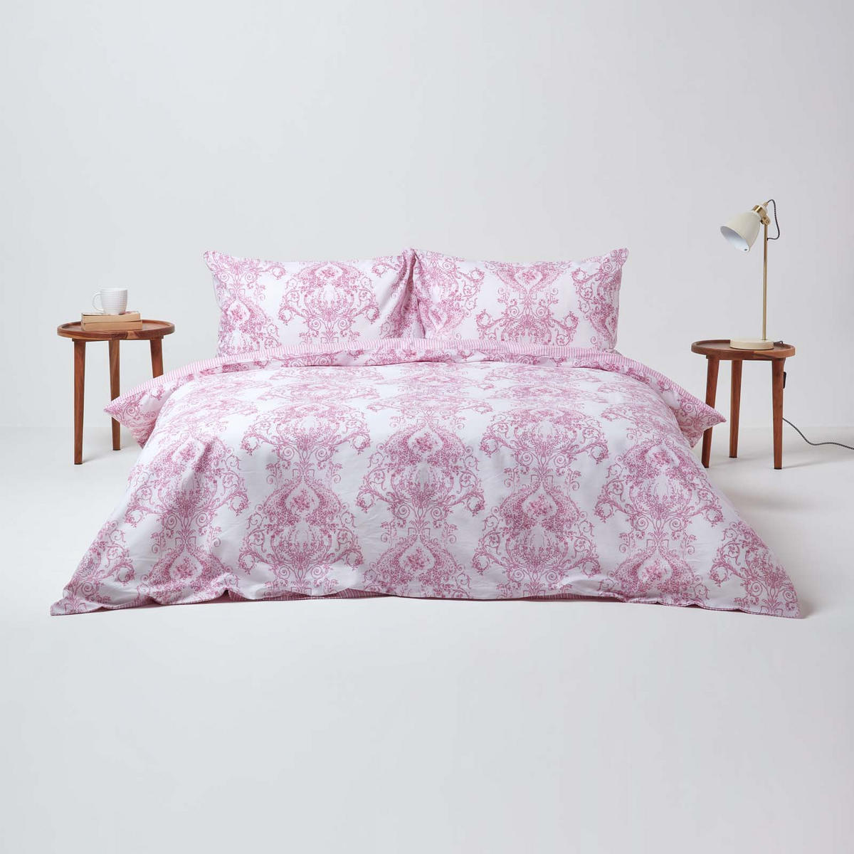 WENDEBETTWÄSCHE Toile-De-Jouy - Rosa, Textil (135/200cm) - Homescapes