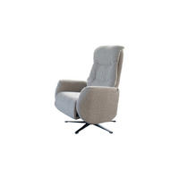RELAXSESSEL SARI Taupe Webstoff Relaxfunktion - Taupe/Schwarz, Textil/Metall (77/108/89cm) - KAWOLA