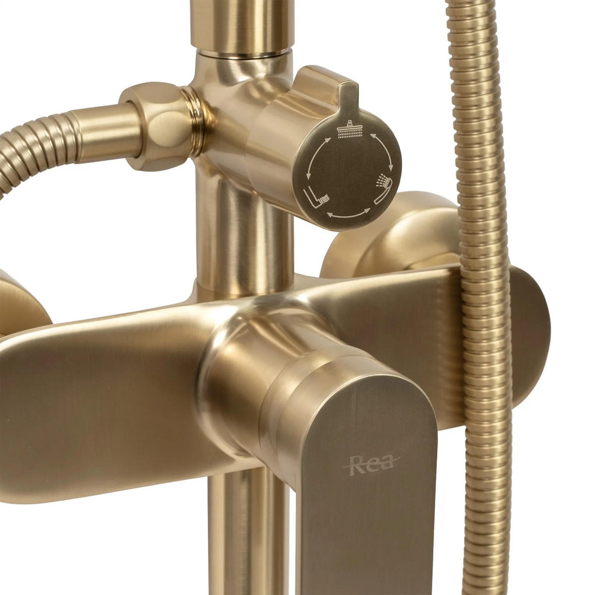 DUSCHGARNITUR Rea Verso Brushed Gold - Goldfarben, Metall (22/143.5/45.5cm) - REA