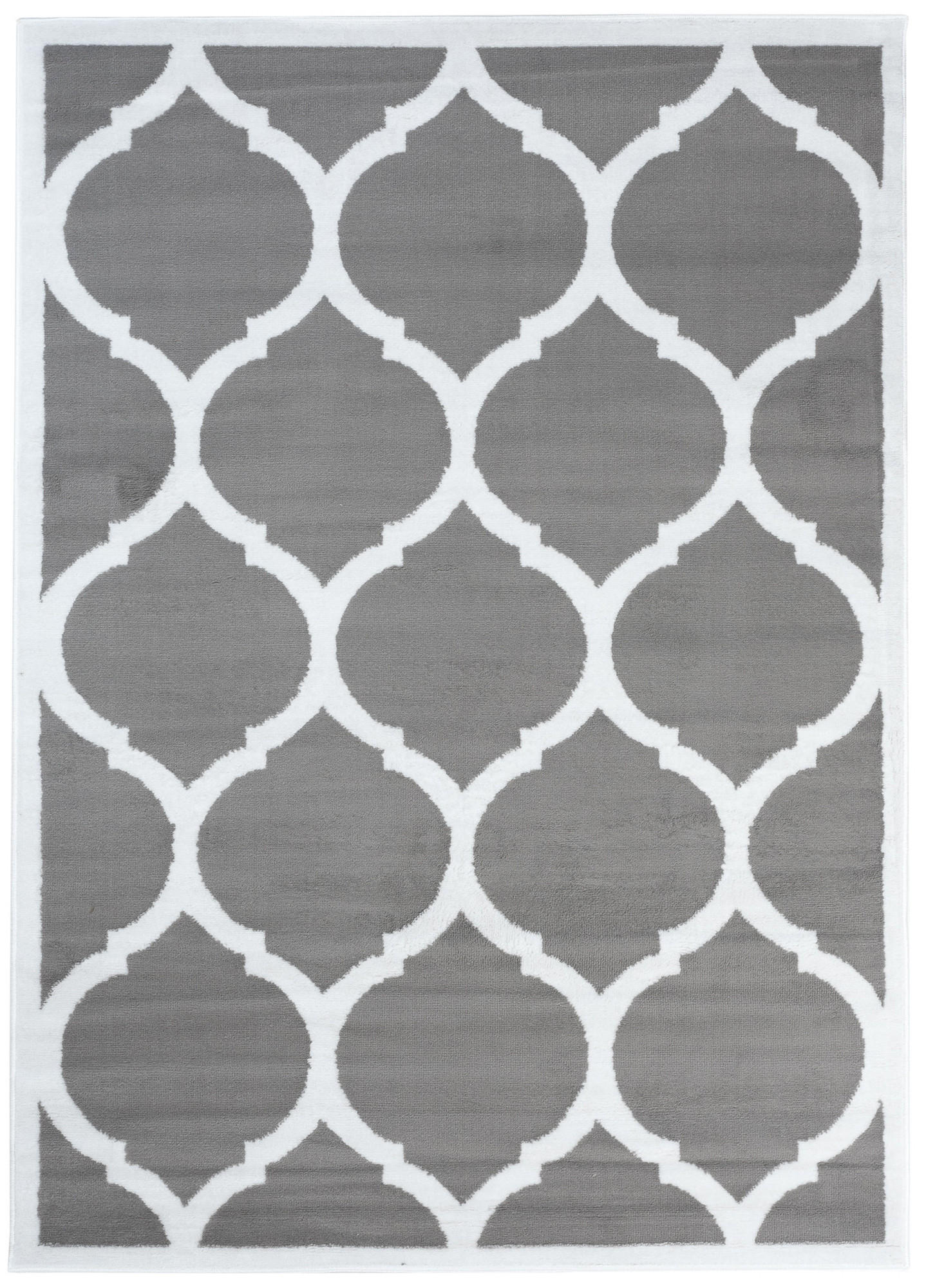 TEPPICH LUXURY Grau Marokkanisch Gitter 250/350 cm - Grau, Textil (250/350cm) - Tapiso