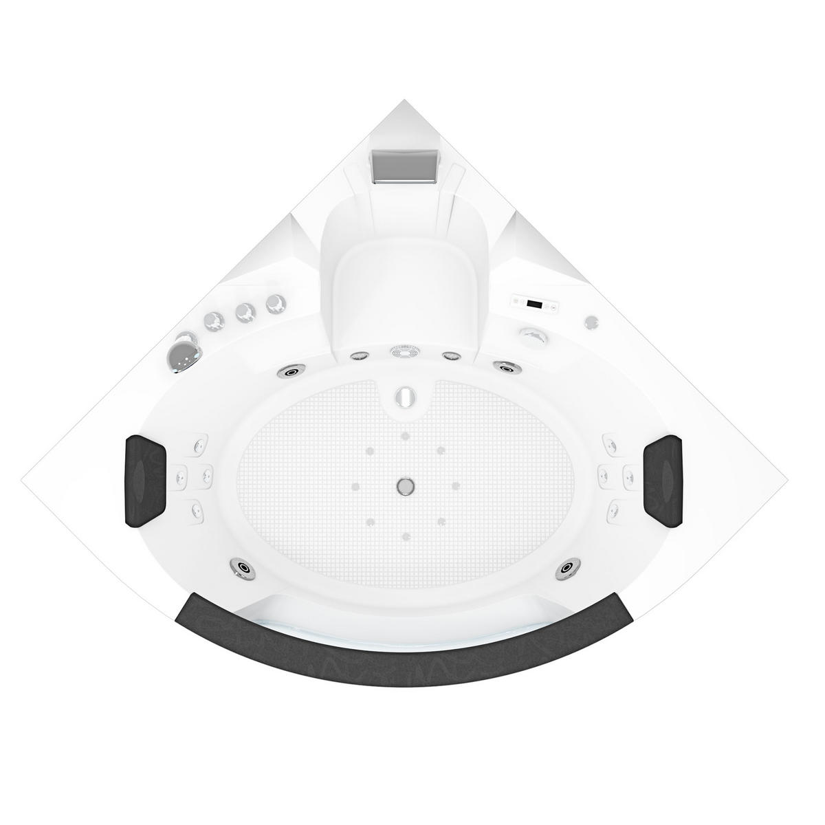 WHIRLPOOL Pool Badewanne Wanne W05H-TH-SC 140x140cm - Weiß, Glas/Kunststoff (140/60/140cm) - AcquaVapore by Sandra Jentho