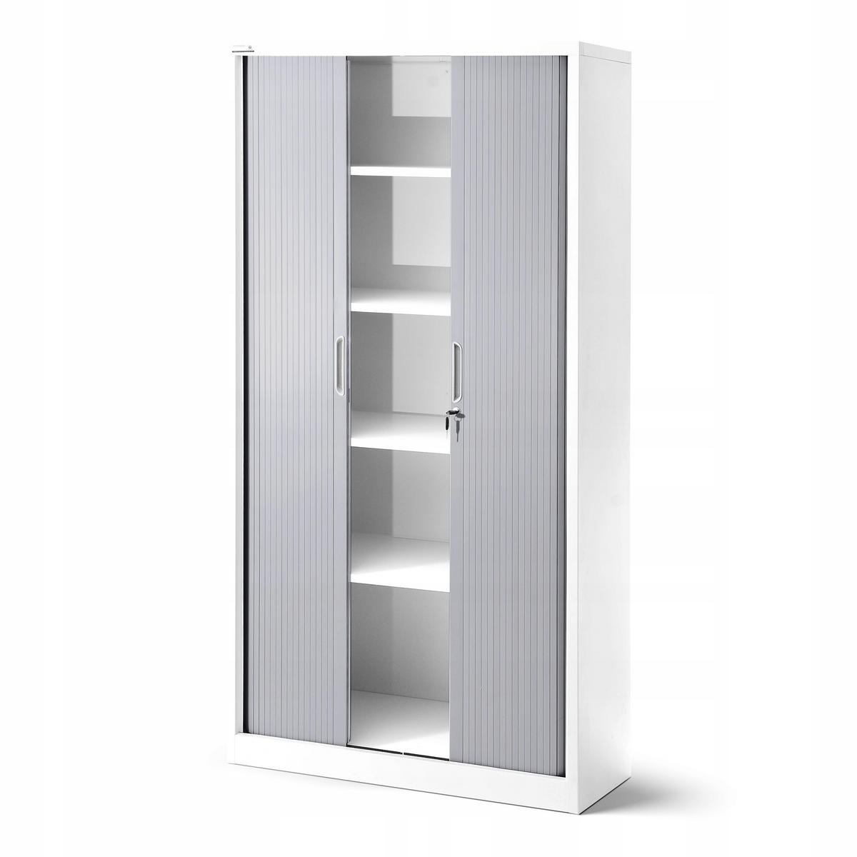 ROLLADENSCHRANK DAMIAN - Weiß/Grau, Metall (90/185/45cm) - Jan Nowak