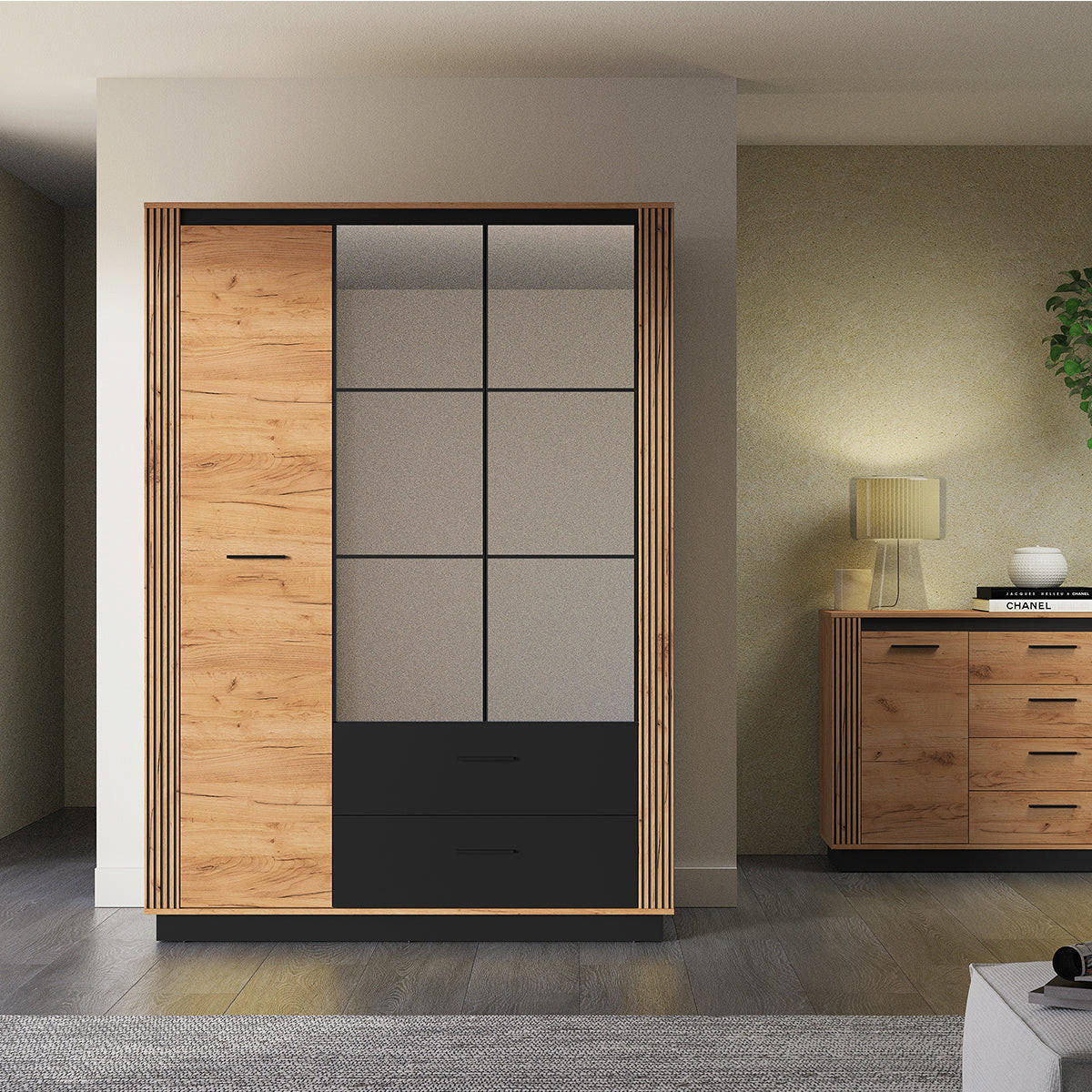 SKRIŇA 3 dvere Solal Drevo - hnedá, kompozitné drevo (150/210/58cm) - Petits-meubles