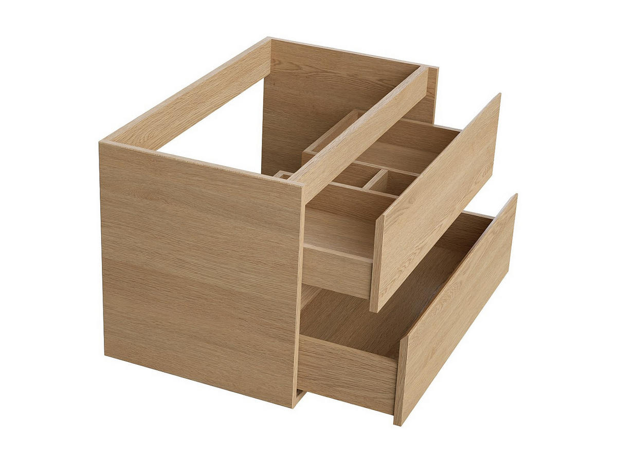 WASCHBECKENUNTERSCHRANK - 80 cm x 45 cm - holz - naturfarben hell Milipam - Naturfarben, Holz (80/50/45cm) - Vente-Unique
