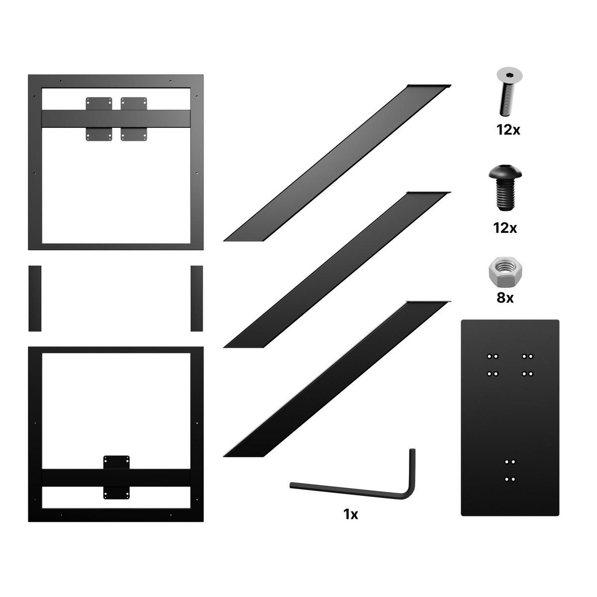 TISCHBEINE Zaniah Frame Metall Schwarz 160/80/74cm - Schwarz, Metall (80/72/160cm) - Metalo Pro