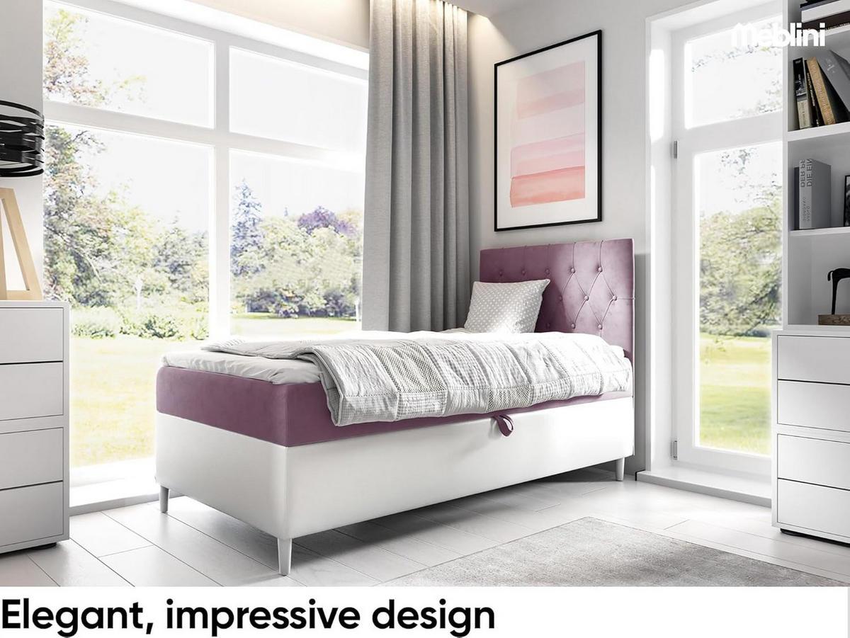 KINDERBETT FLIPPO 1 - Lila/Weiß, Holzwerkstoff (102/208cm) - Meblini