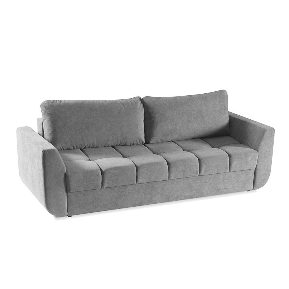 SOFA Delta Hellgrau, mit Schlaffunktion - Hellgrau, Holzwerkstoff (245/93/118cm) - Bettso