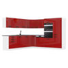 KÜCHE L-Form Jane, mit Arbeitsplatten, Rot Hochglanz - Rot, Holz (480/204/60cm) - B BELINI GROUP