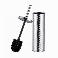 WC-BÜRSTE - Silberfarben, Kunststoff/Metall (9.5/38/9.5cm) - Relaxdays