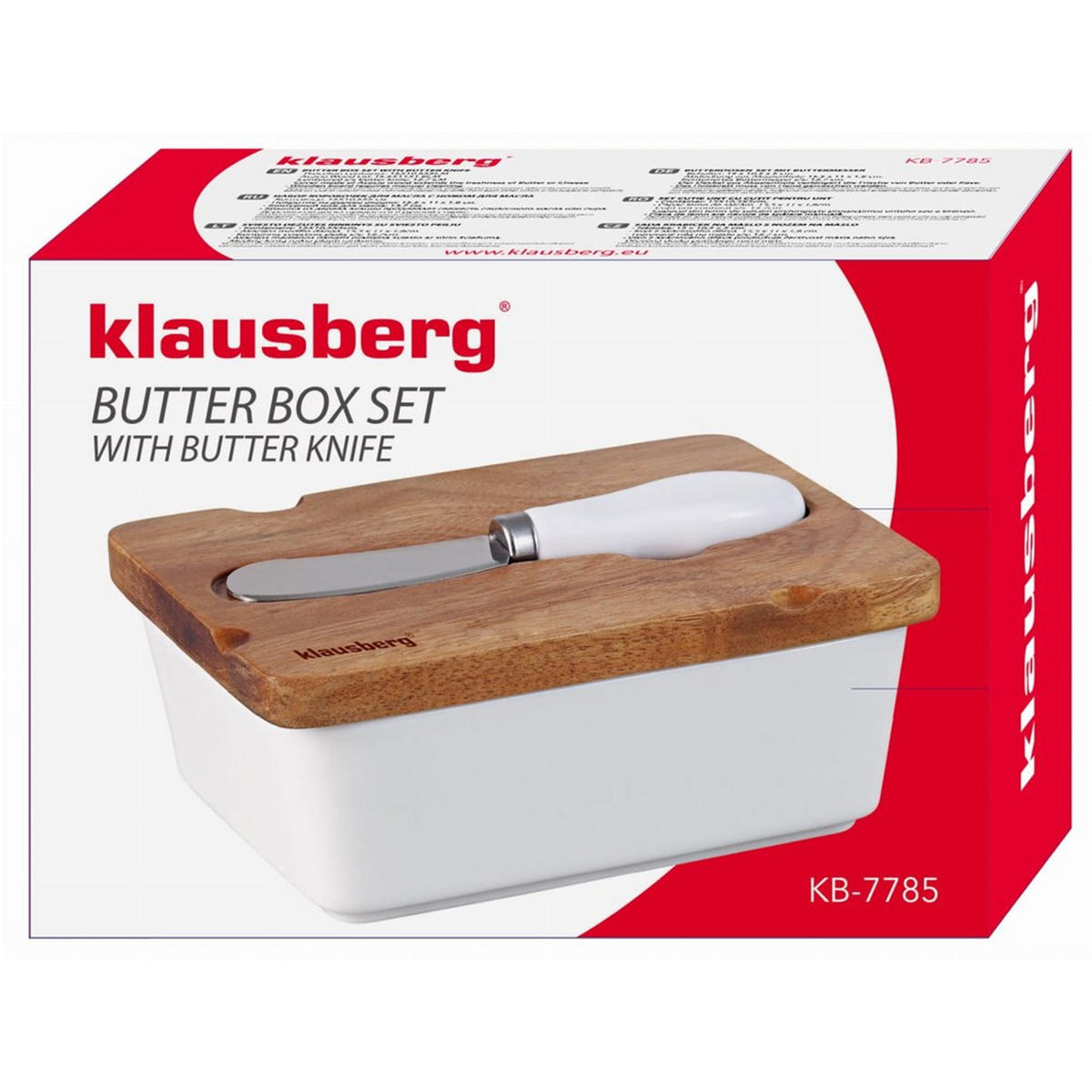 BUTTERDOSE Weiß 15.5/11/6.5 cm KB7785 - Weiß, Holz (11/6.5/15.5cm) - Klausberg 