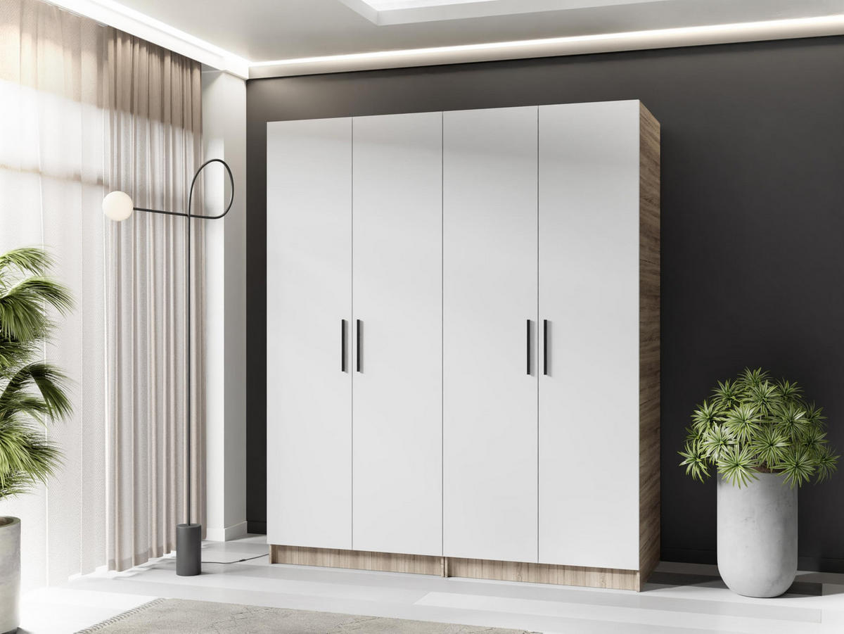 ŠATNÍ SKŘÍŇ GOLD Dub Craft & Bílá - bílá/medově dubová, kompozitní dřevo (78/205/52.5cm) - Kier Furniture