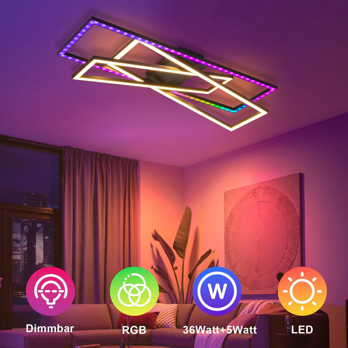 LED-DECKENLEUCHTE Maggio 23.5/75/13.5cm - Schwarz, Metall (75/23.5/13.5cm) - Nettlife
