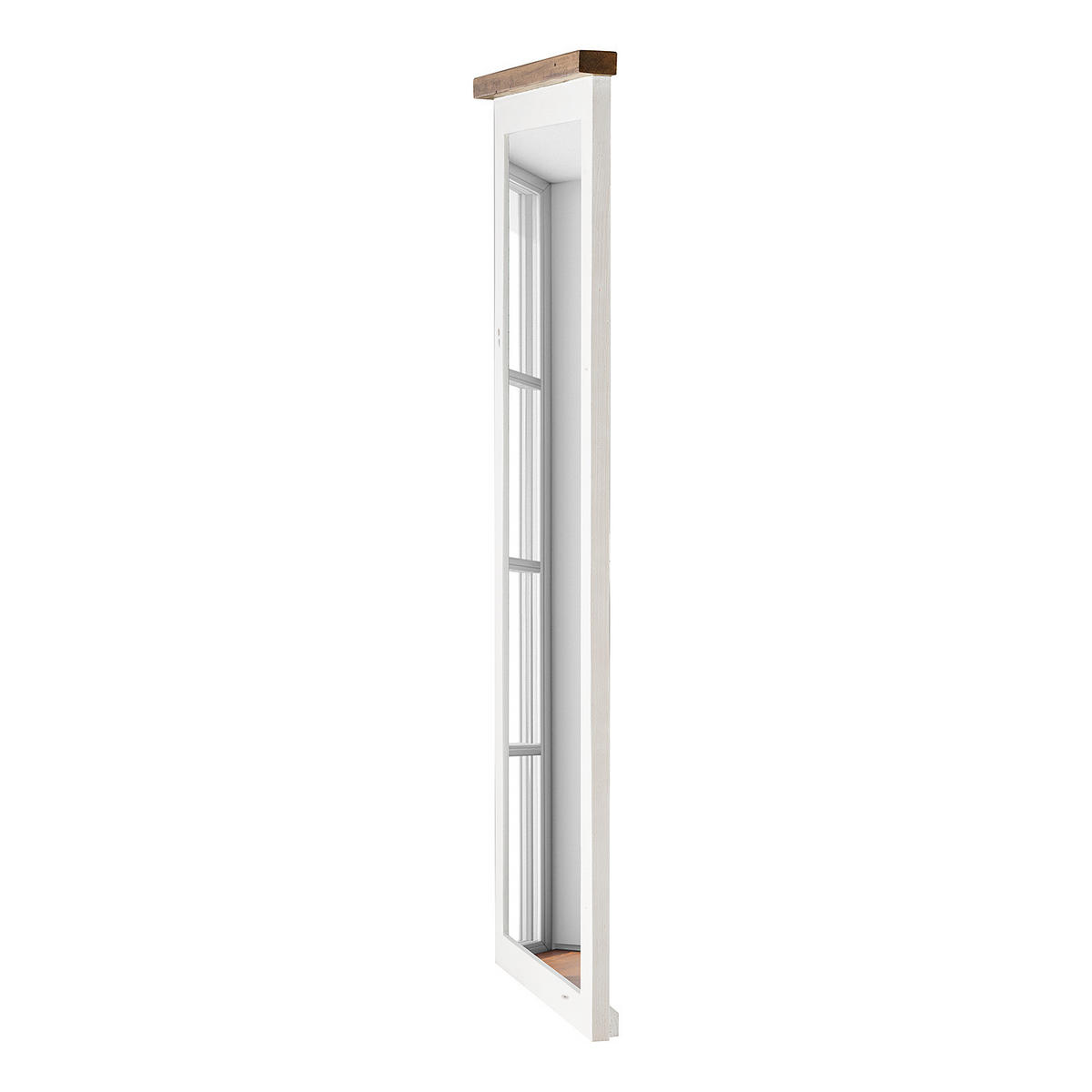 SPIEGEL - Kiefer massiv - Kiefer / Weiß - Weiß/Kieferfarben, Holz (65/149/6cm) - home24