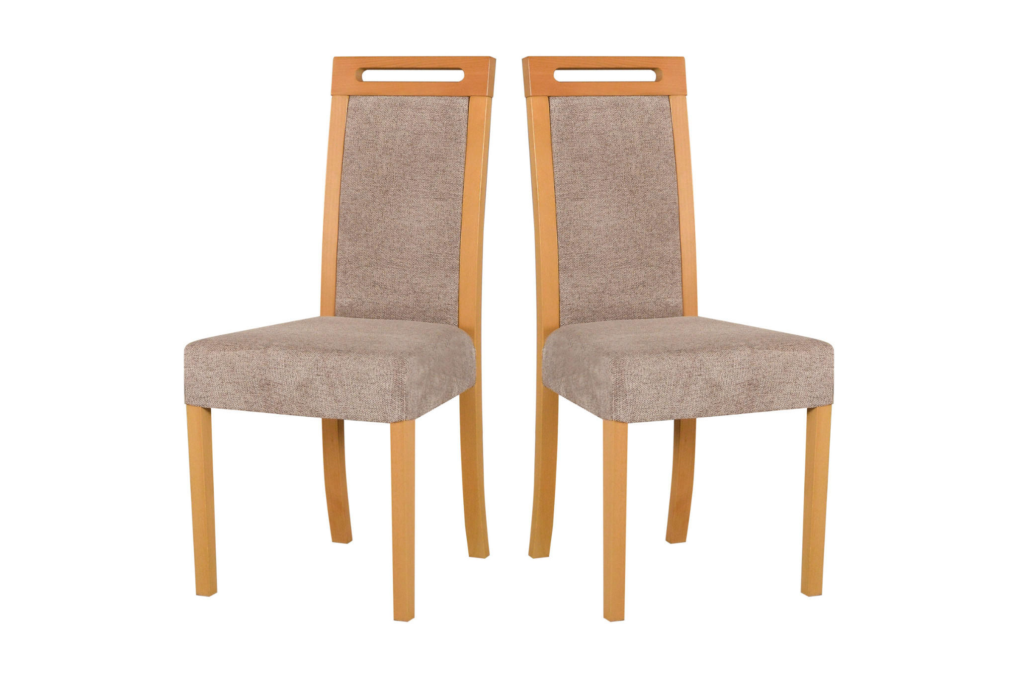STUHL 2er Set Roma 5 grandson, hygge 11 - Beige/Mokka, Holz (43/96/40cm) - Leaf Design