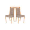 STUHL 2er Set Roma 5 grandson, hygge 11 - Beige/Mokka, Holz (43/96/40cm) - Leaf Design