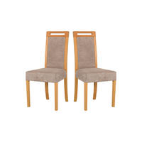STUHL 2er Set Roma 5 grandson, hygge 11 - Beige/Mokka, Holz (43/96/40cm) - Leaf Design