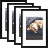BILDERRAHMEN Galeria 13x18cm Schwarz (4tlg) - Schwarz, Holzwerkstoff (25/2/37cm) - BoMoe
