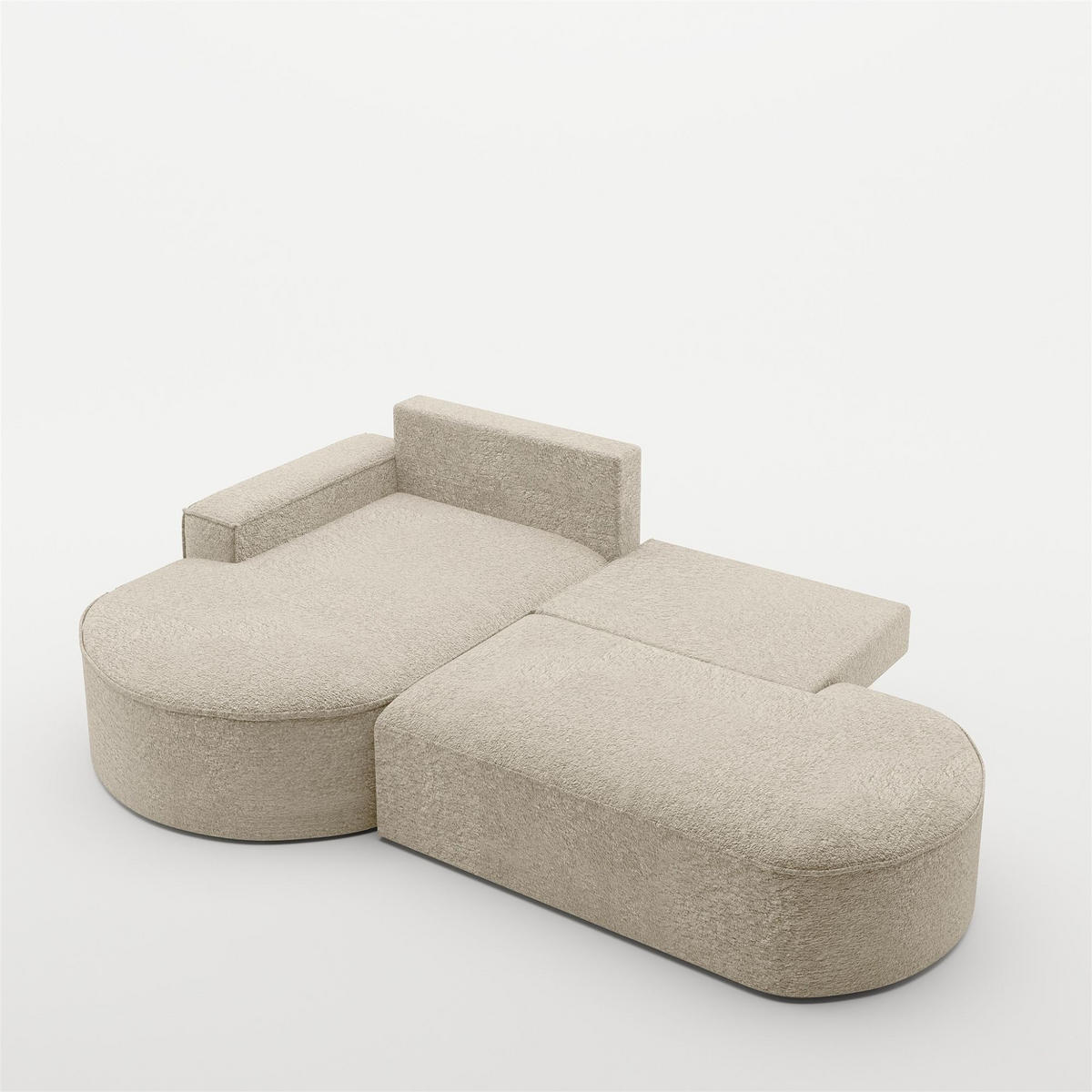 ECKSOFA Venedig Mit Schlaffunktion - Beige, Holzwerkstoff/Textil (278/179cm) - Fun Möbel