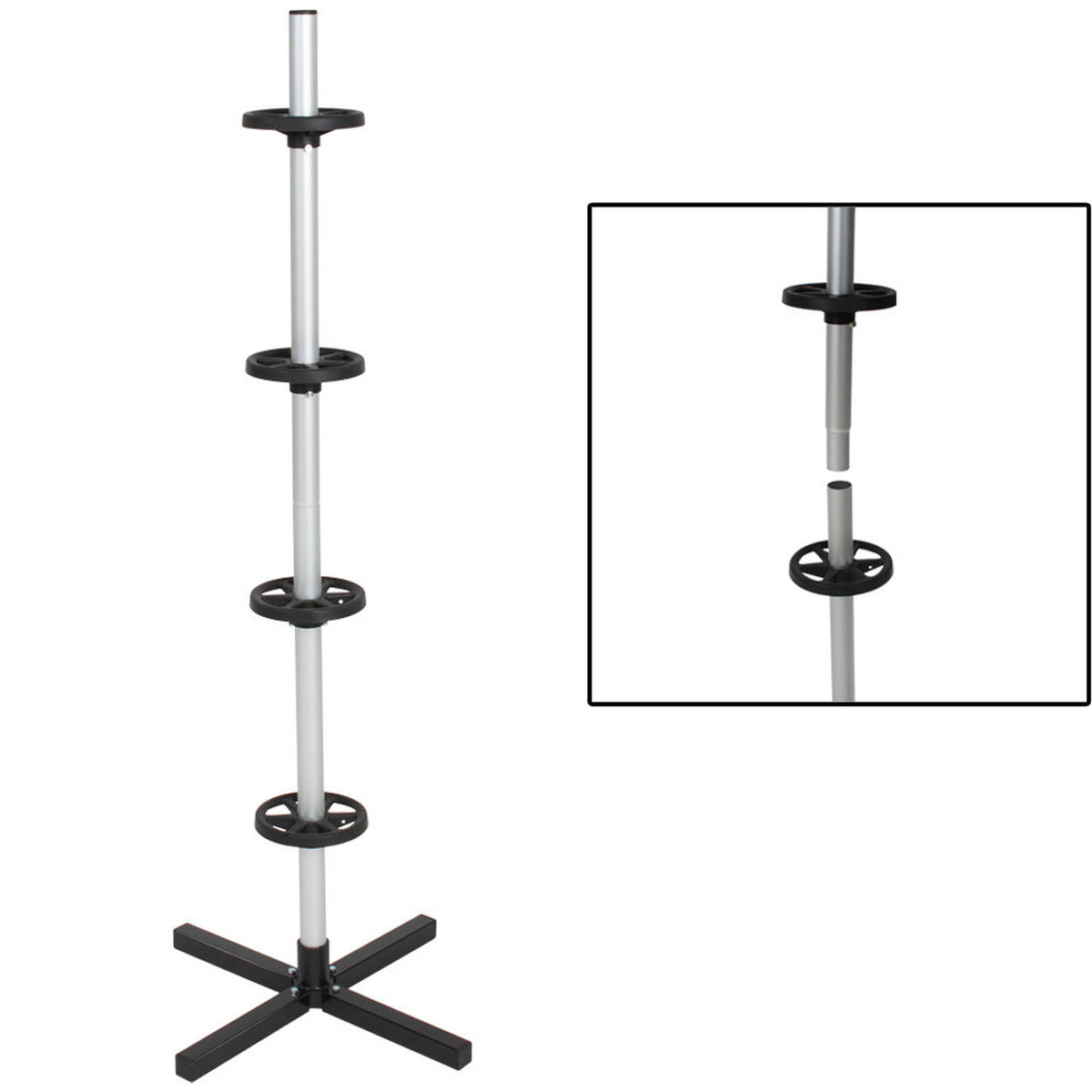 FELGENBAUM ,einfache Montage,grau - Grau, Metall (50/130/50cm) - tectake